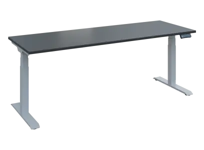 Fleximax 27-20 výškově nastavitelný stůl, kovová podnož stříbrná, deska 25 mm, široký 2000 mm, antracit